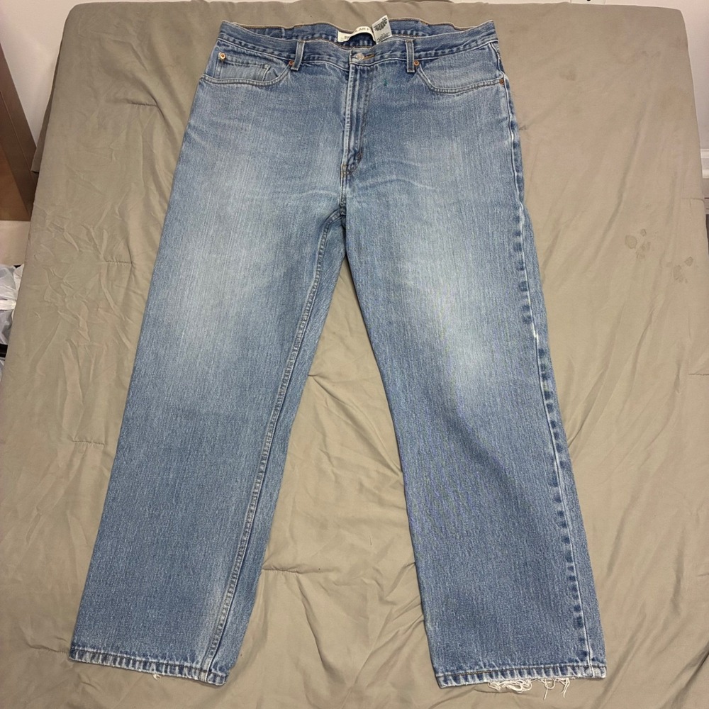 Levis 505 Regular Fit Jeans Mens 40x30 Blue Medium Wash Straight Leg Denim